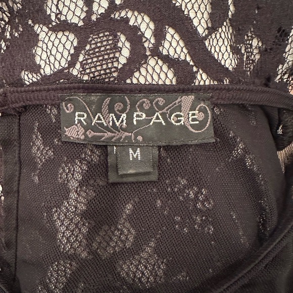 Rampage Y2K Blouse Unconventional Lace Sheer Top Gold Zip Sz M Whimsigoth Fairy - Picture 4 of 6